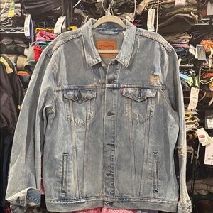 Levi's Light Blue Distressed Denim Jacket